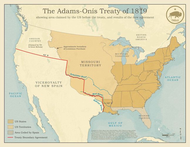 The Adams-Onís Treaty of 1819, Map #96978