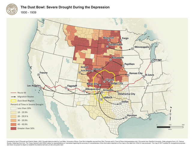 The Dust Bowl: Severe Drought During the Depression, Map #97095
