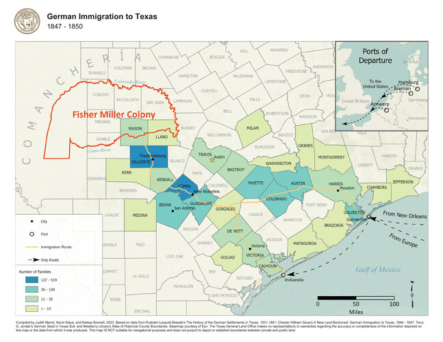 German Immigration to Texas, Map #97154