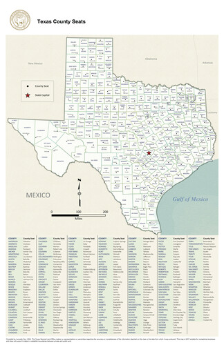 Texas County Seats, Map #97243