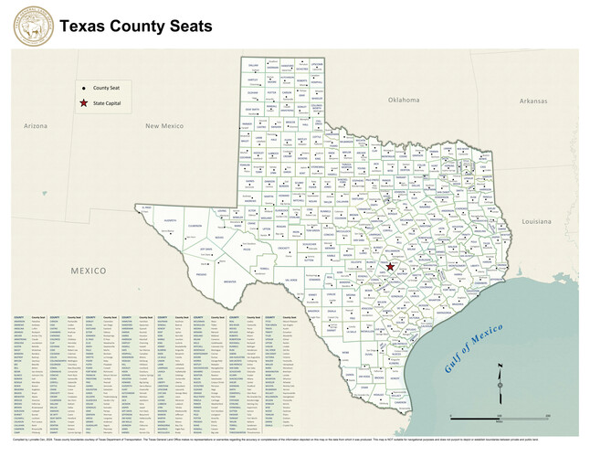 Texas County Seats, Map #97244