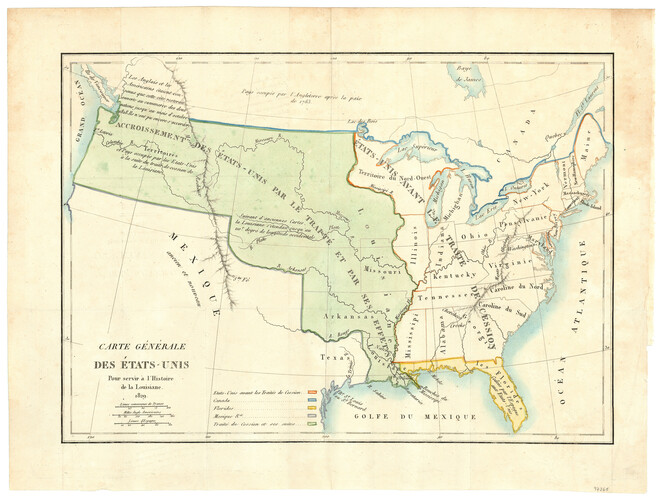 97260, Carte Générale des États-Unis pour servir a l'Histoire de la Louisiane