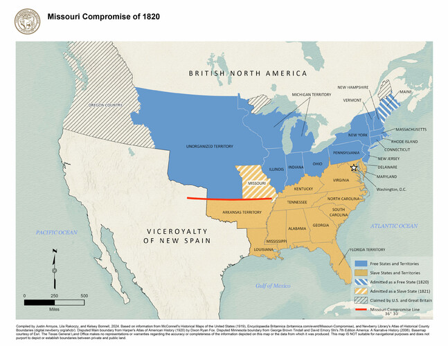 Missouri Compromise of 1820, Map #97357