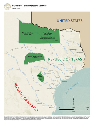 Republic of Texas Empresario Colonies, Map #97536