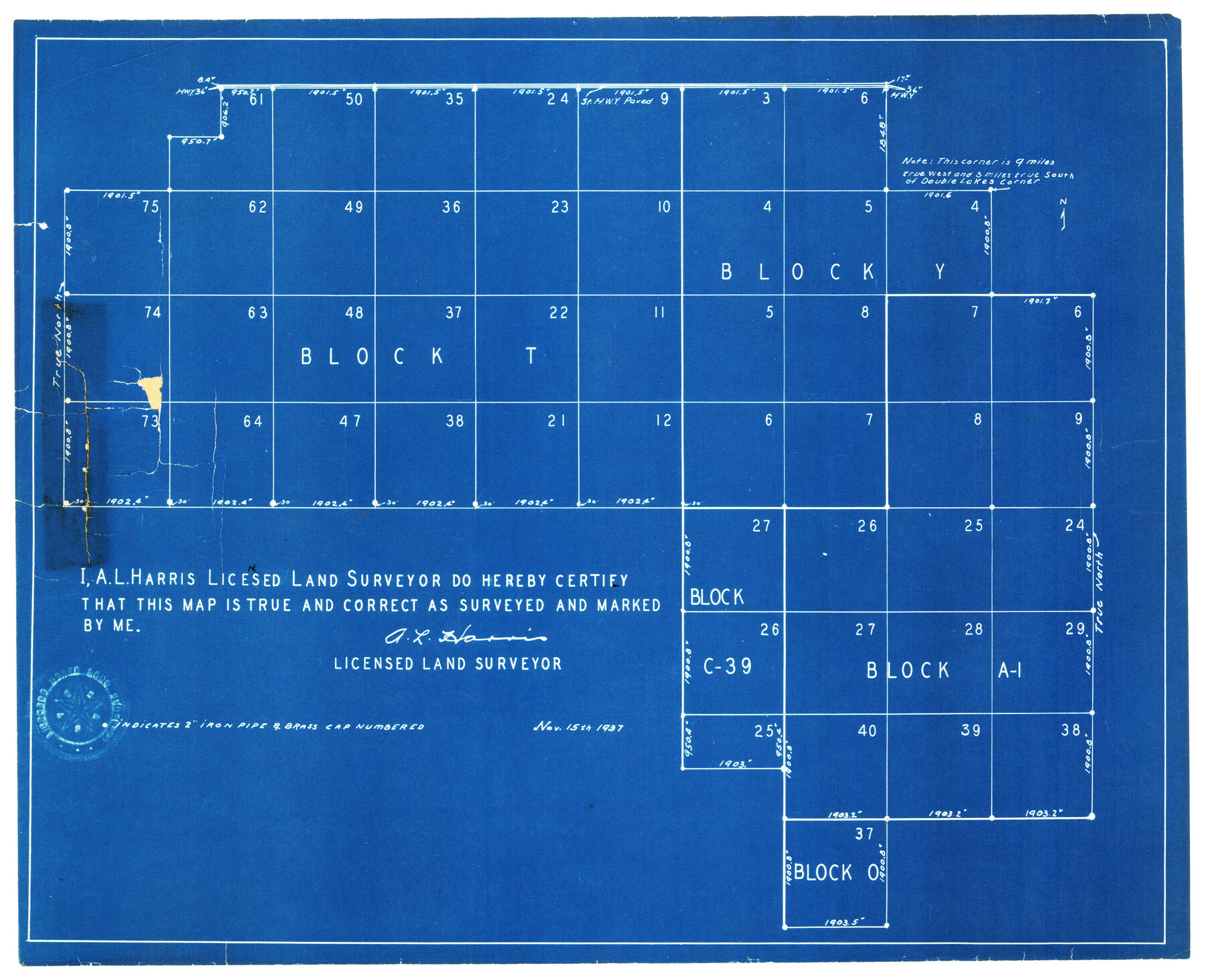 92890, [Blocks T, Y, C-39, A-1], Twichell Survey Records