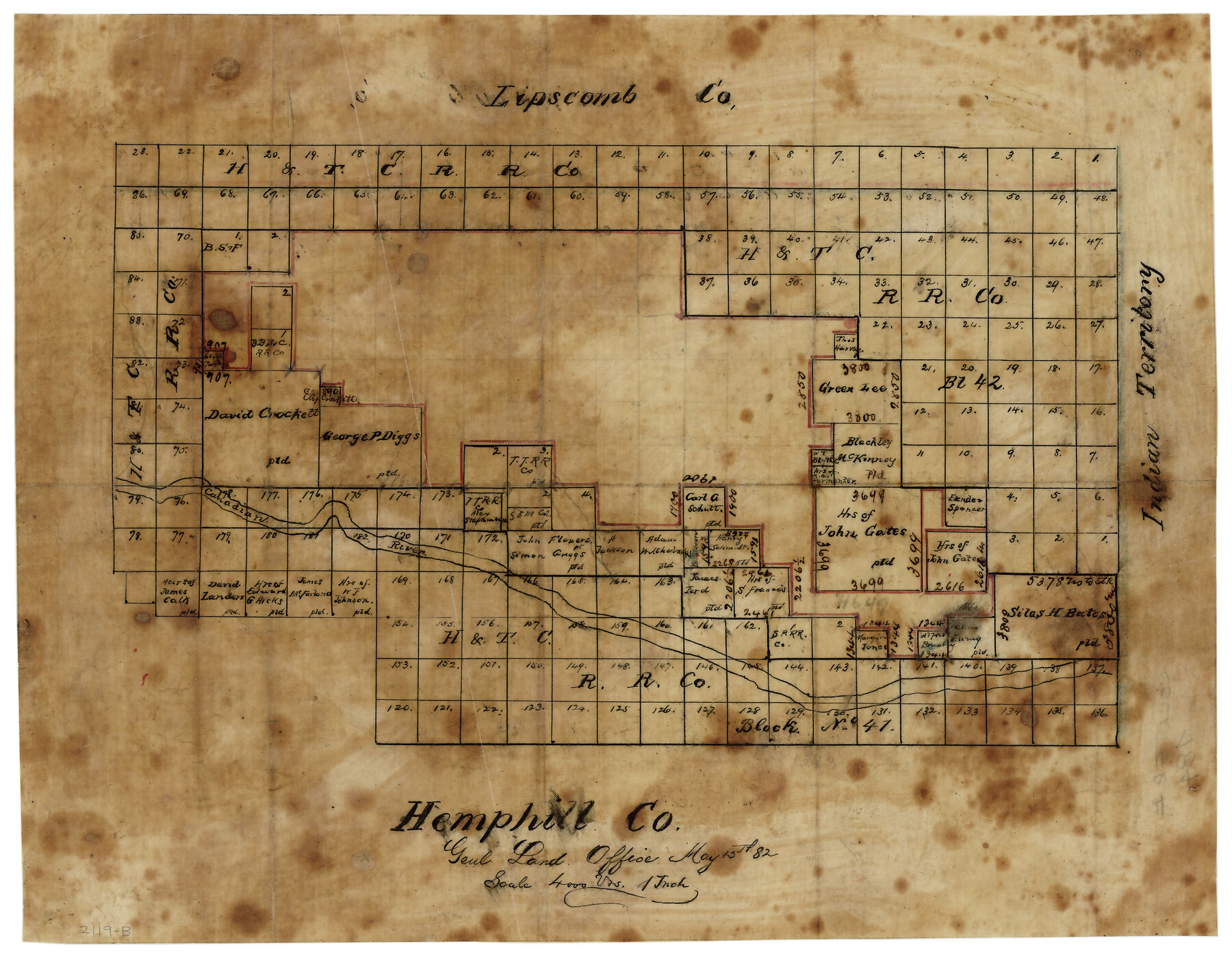 484, [Sketch of surveys north of Canadian River, Hemphill County, Texas], Maddox Collection
