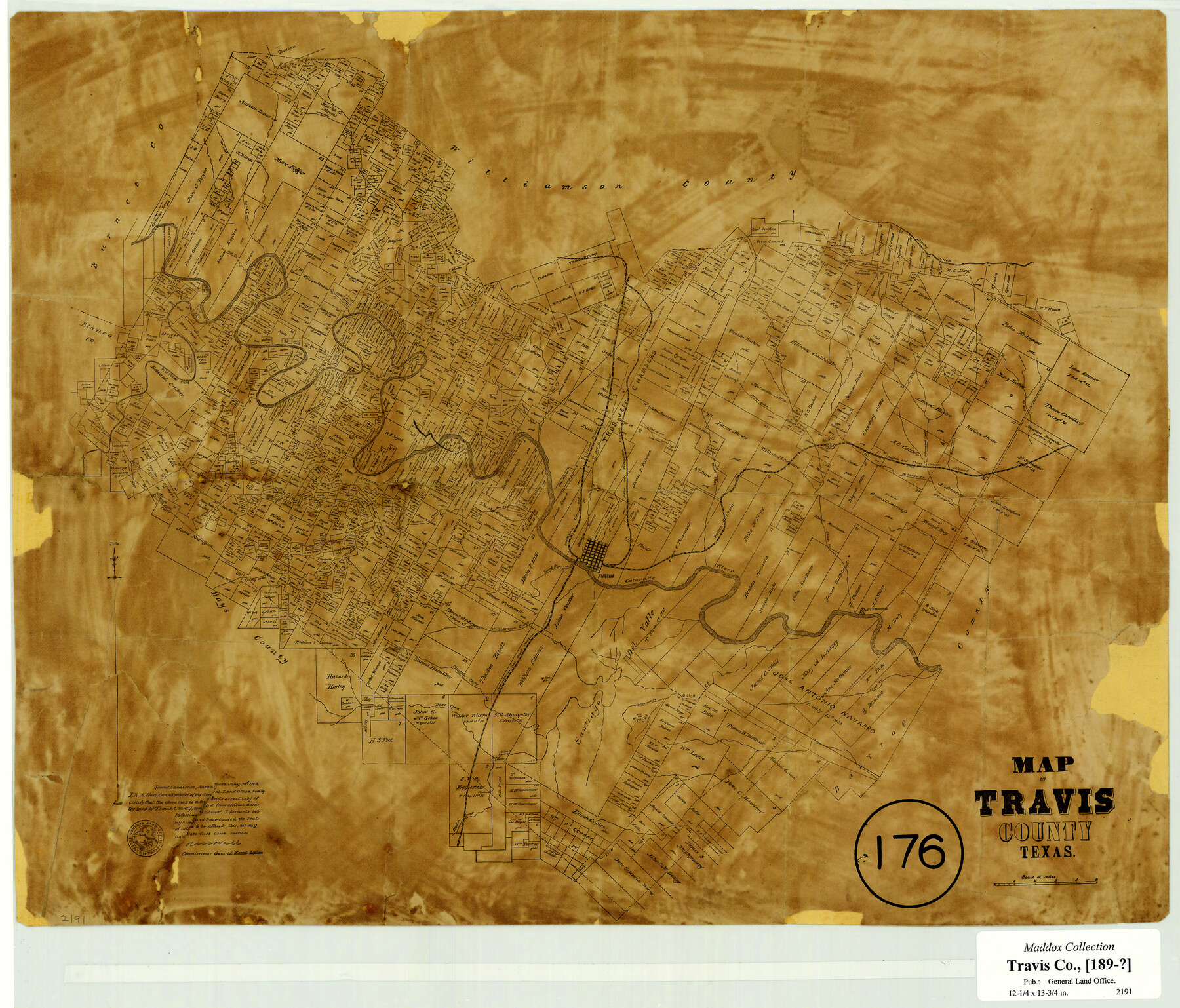 556, Map of Travis County, Texas, Maddox Collection