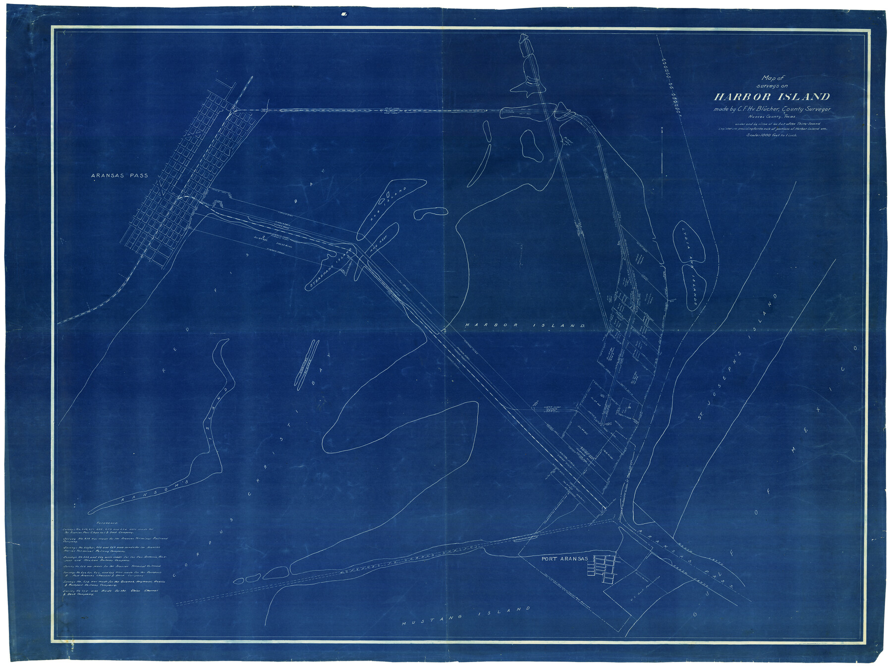594, Map of Surveys on Harbor Island, Maddox Collection
