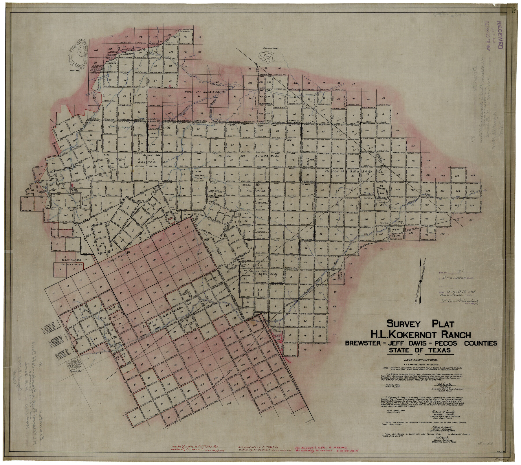 8494, Brewster County Rolled Sketch 81, General Map Collection
