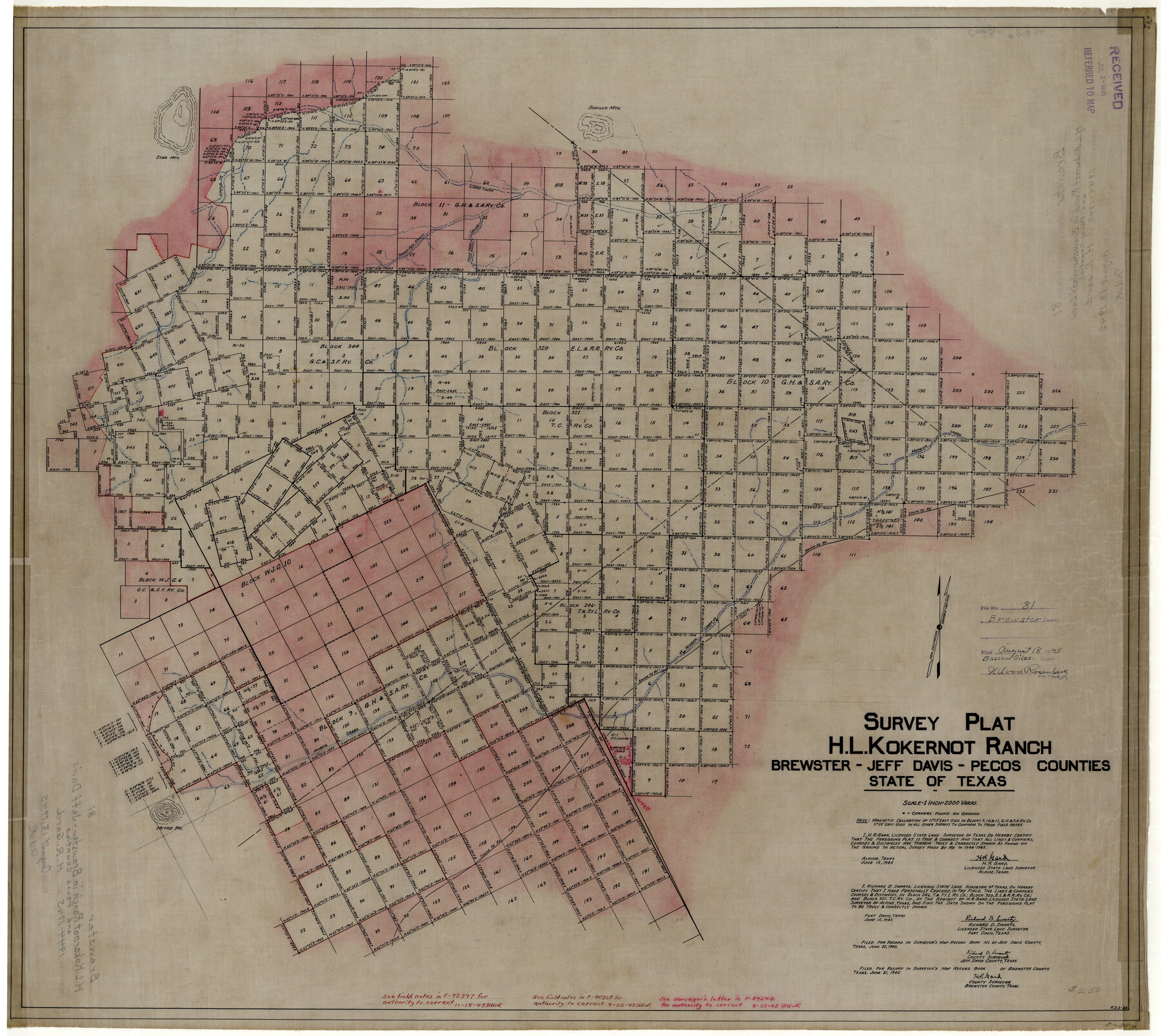 8494, Brewster County Rolled Sketch 81, General Map Collection