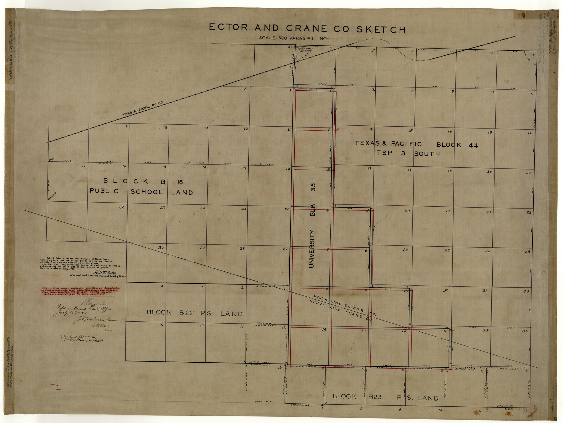 8832, Ector County Rolled Sketch CE, General Map Collection