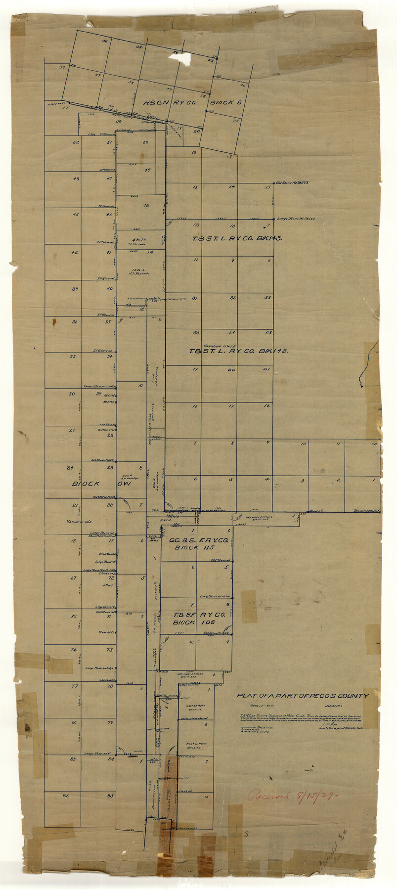 9709, Pecos County Rolled Sketch 70A, General Map Collection