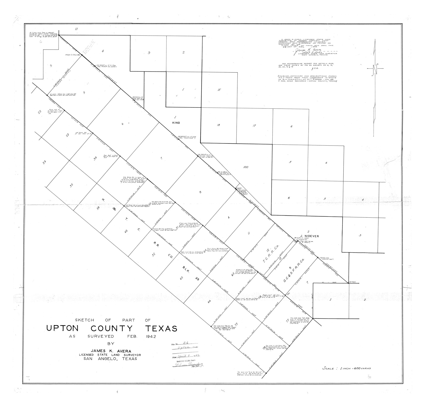 10045, Upton County Rolled Sketch 26, General Map Collection