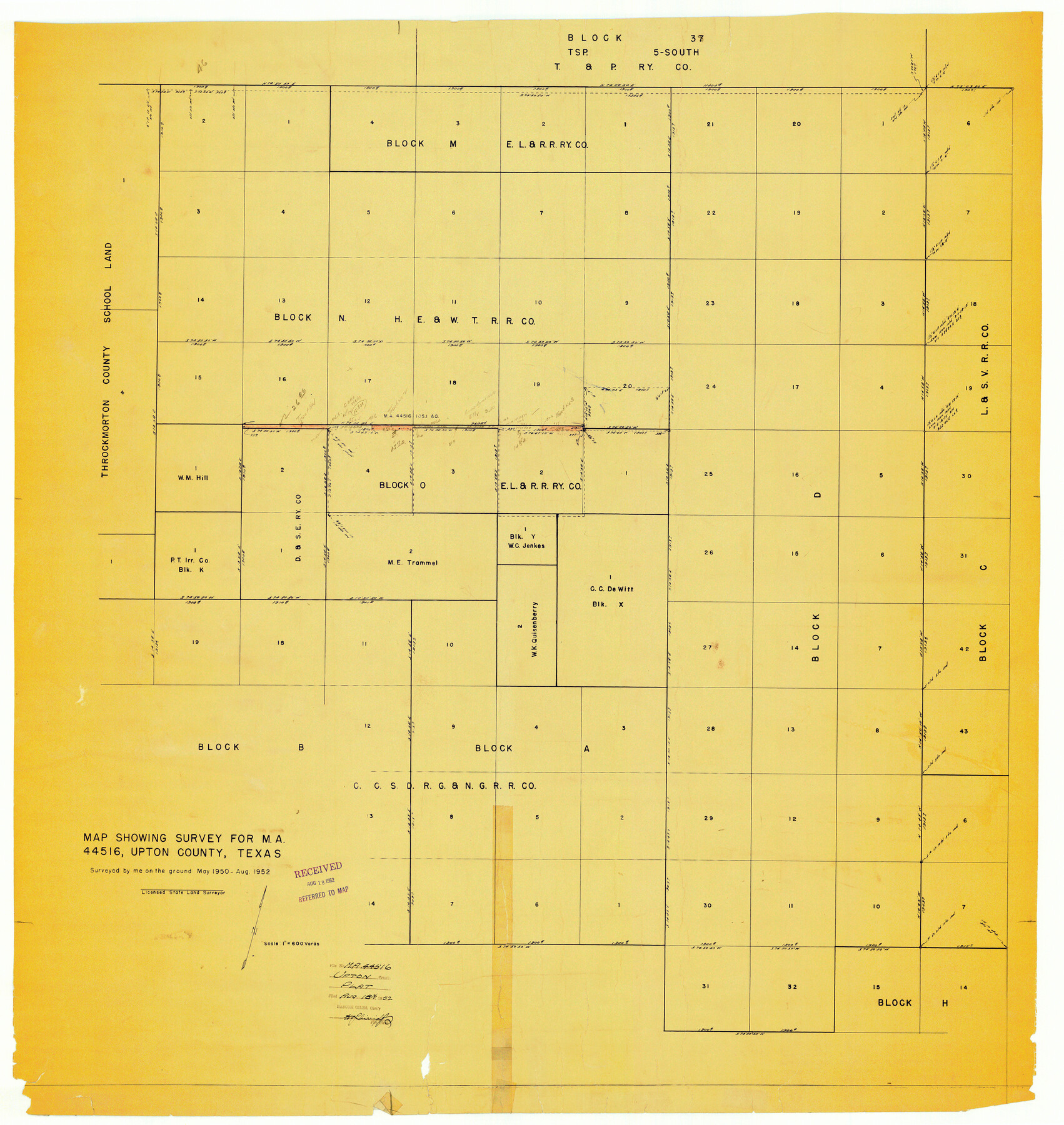 10053, Upton County Rolled Sketch 37, General Map Collection