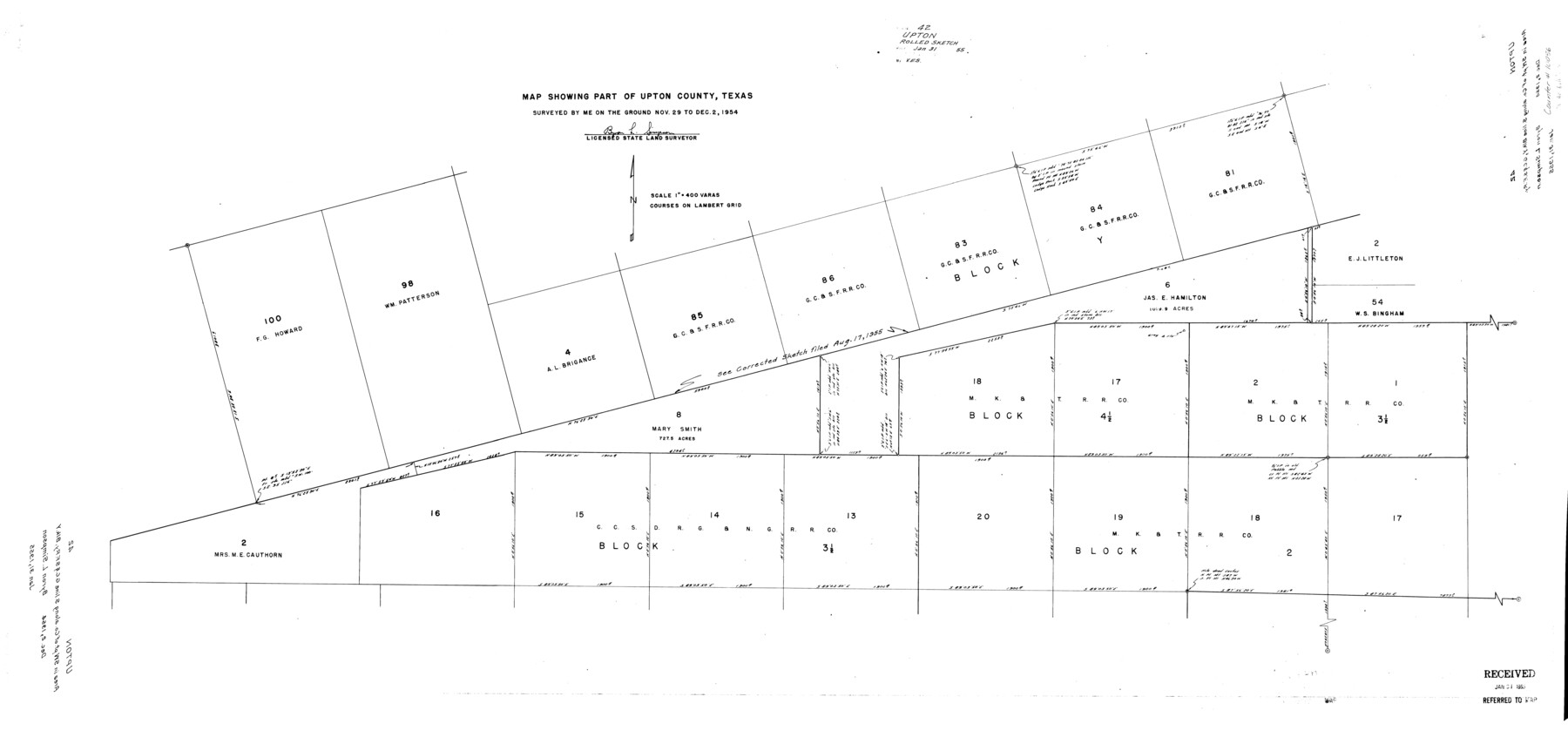 10056, Upton County Rolled Sketch 42, General Map Collection