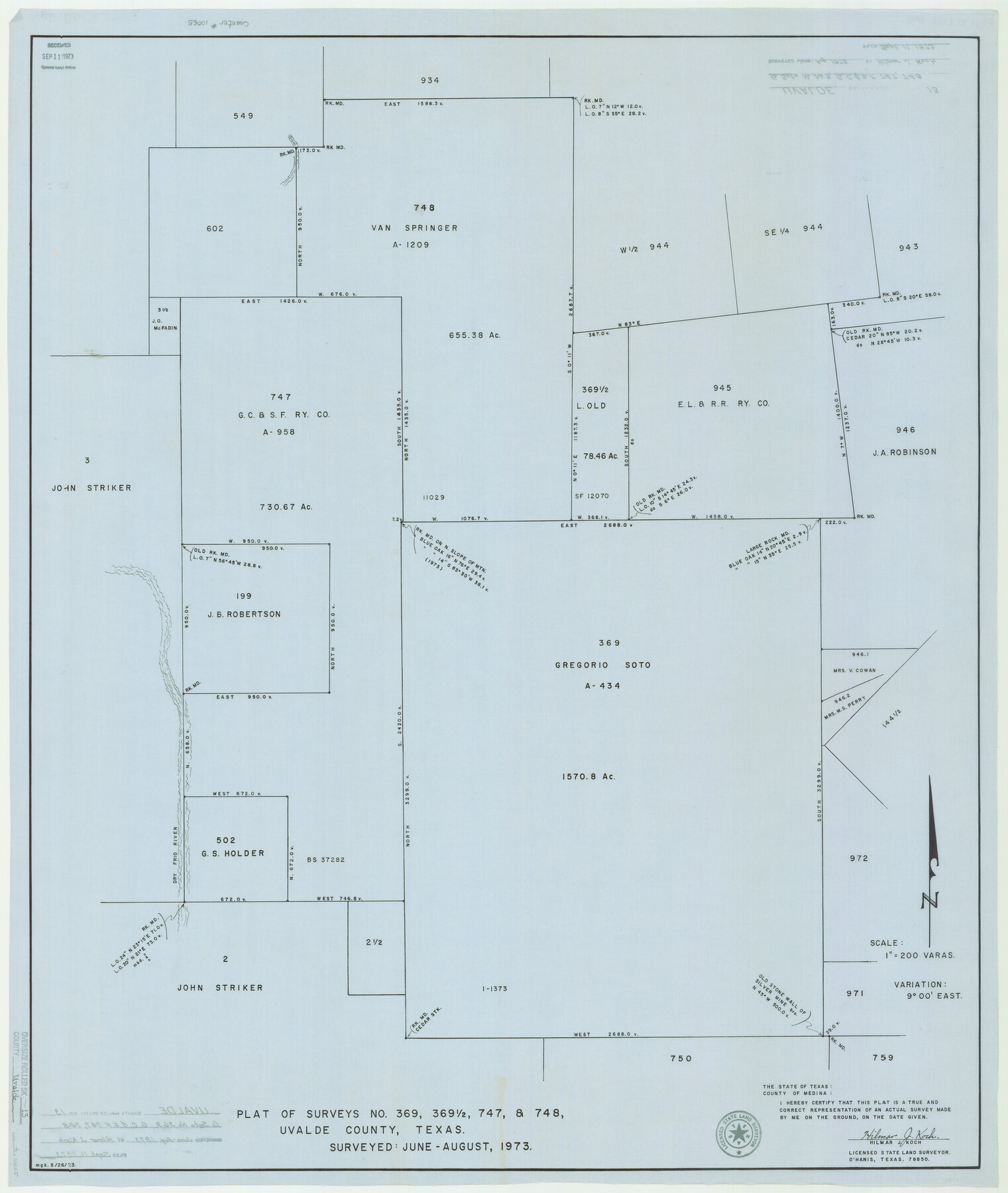 10065, Uvalde County Rolled Sketch 13, General Map Collection