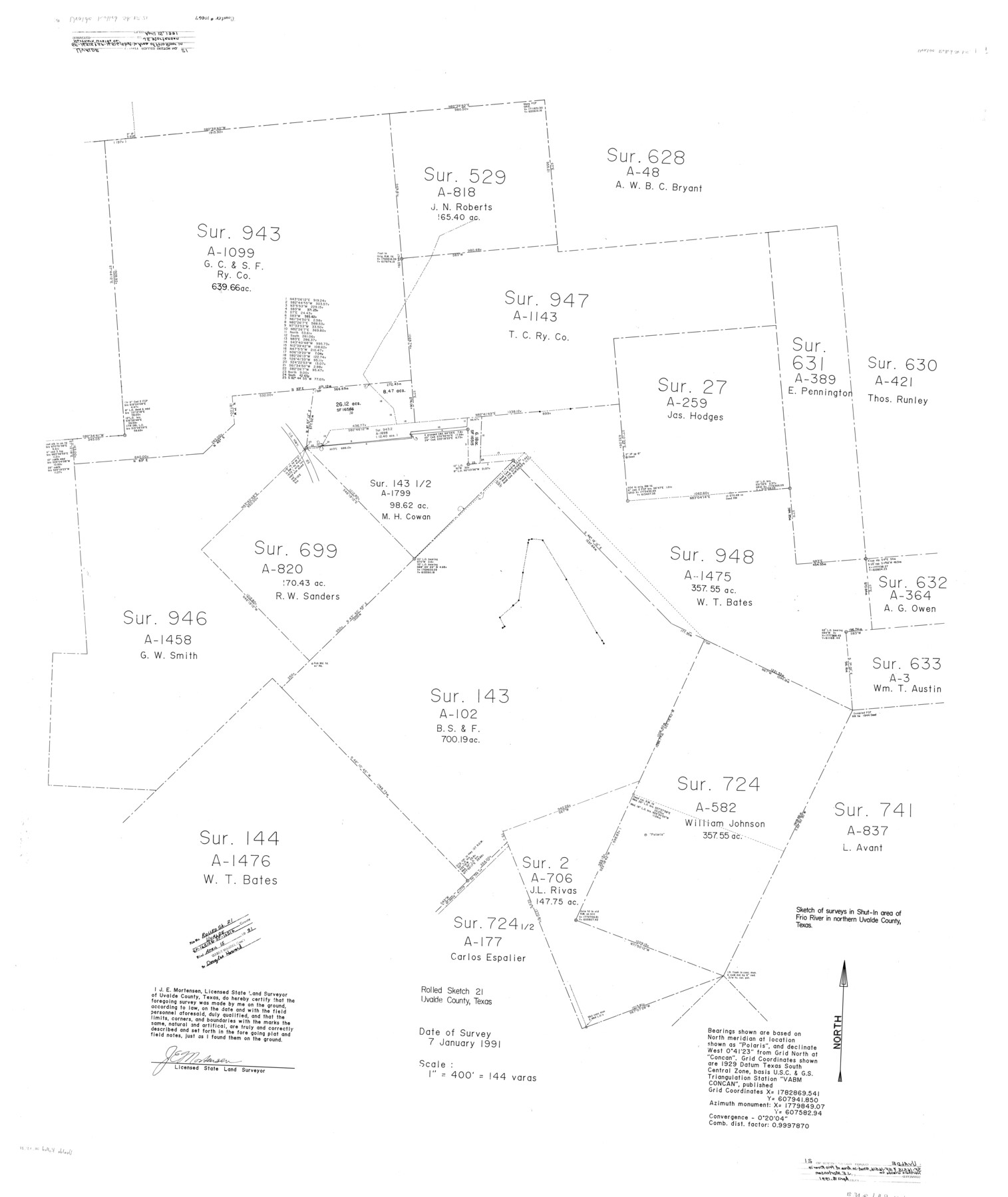 10067, Uvalde County Rolled Sketch 21, General Map Collection