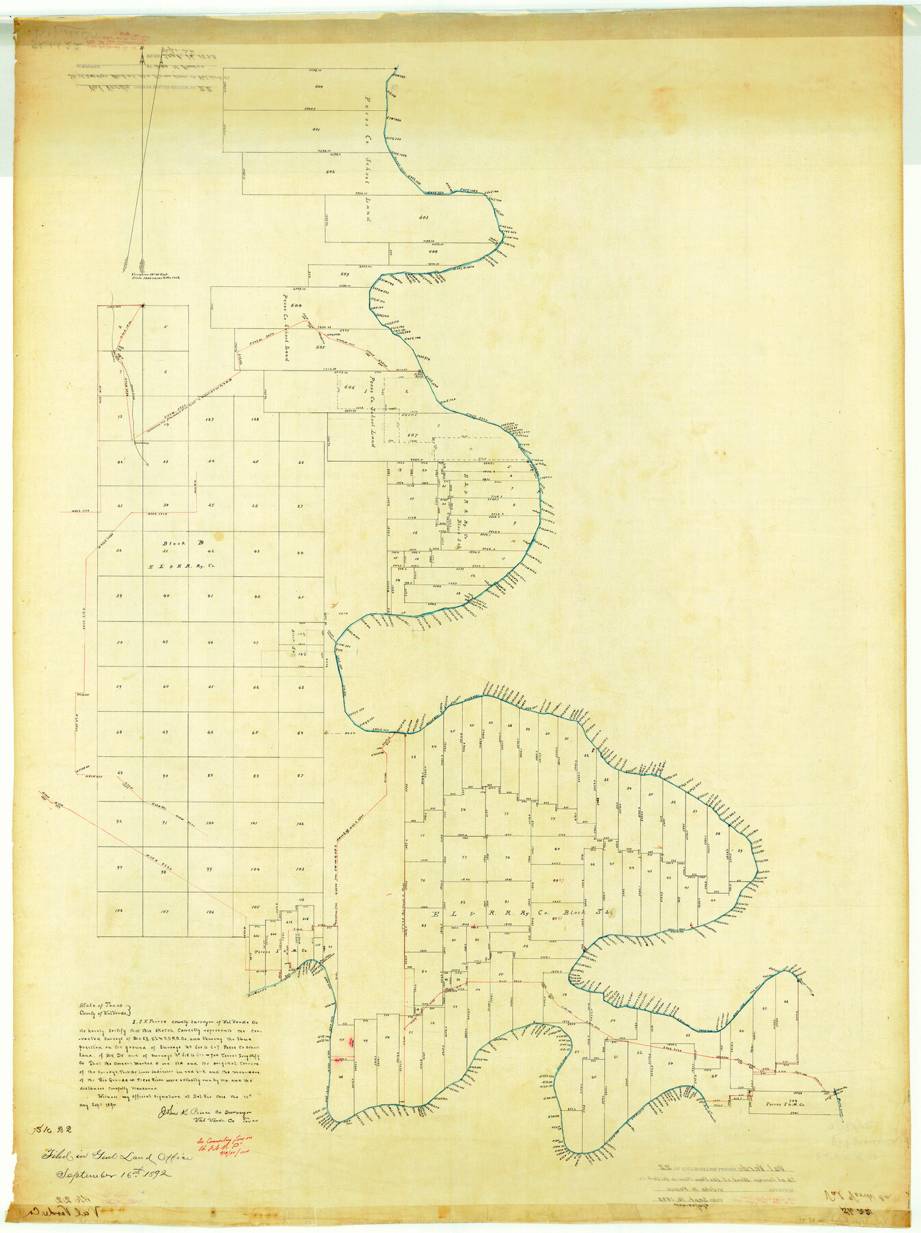 10071, Val Verde County Rolled Sketch 22, General Map Collection