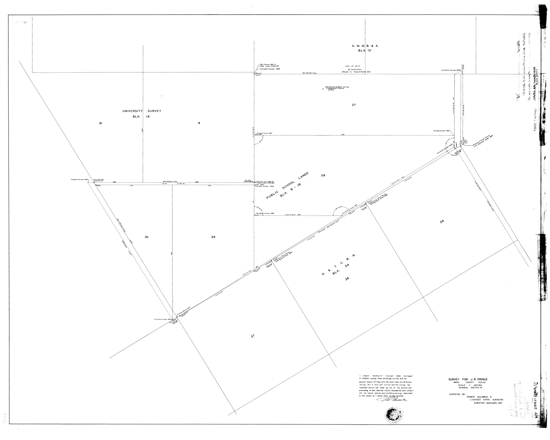 10107, Ward County Rolled Sketch 12, General Map Collection