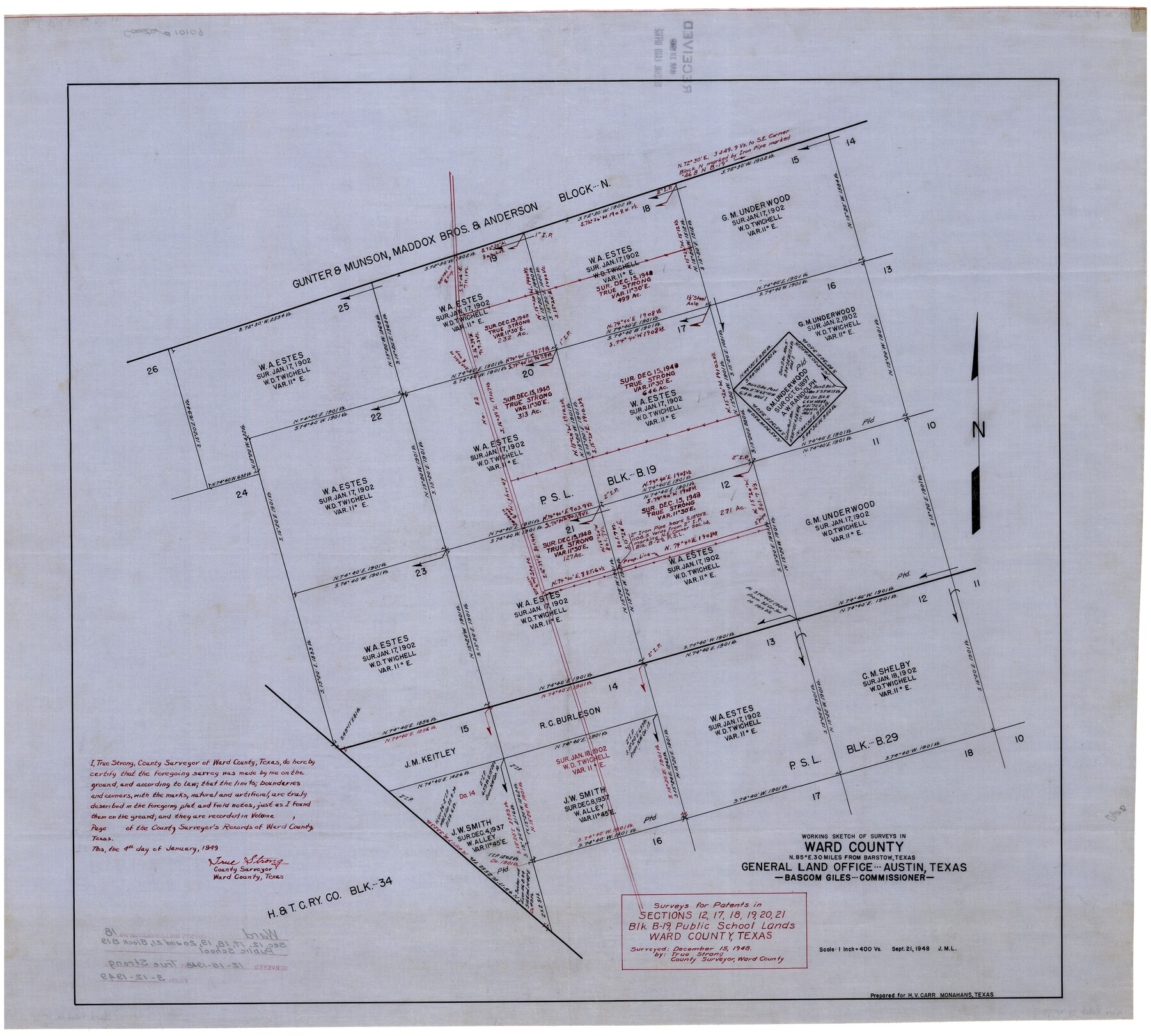 10109, Ward County Rolled Sketch 18, General Map Collection