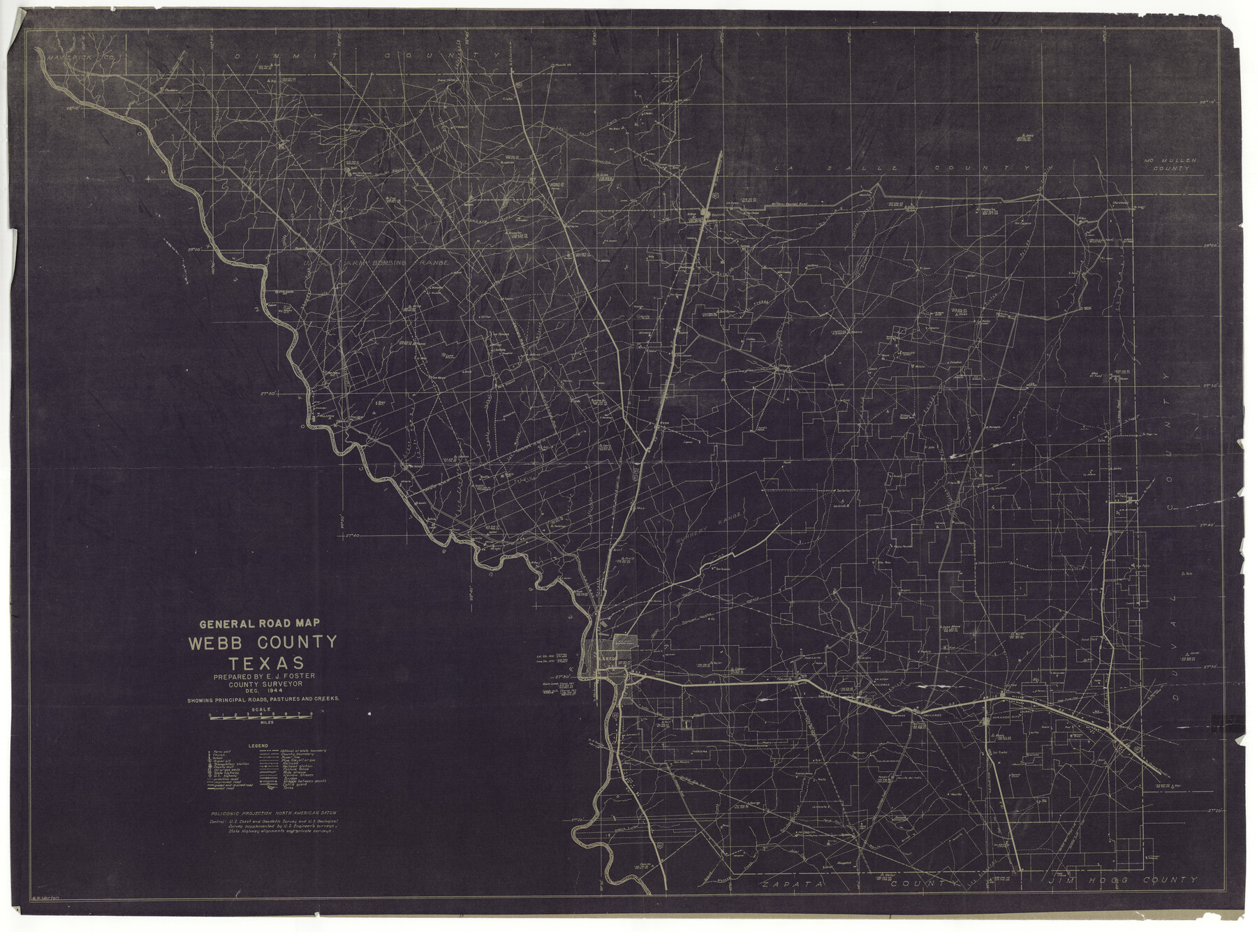 10126, General Road Map, Webb County, Texas, General Map Collection