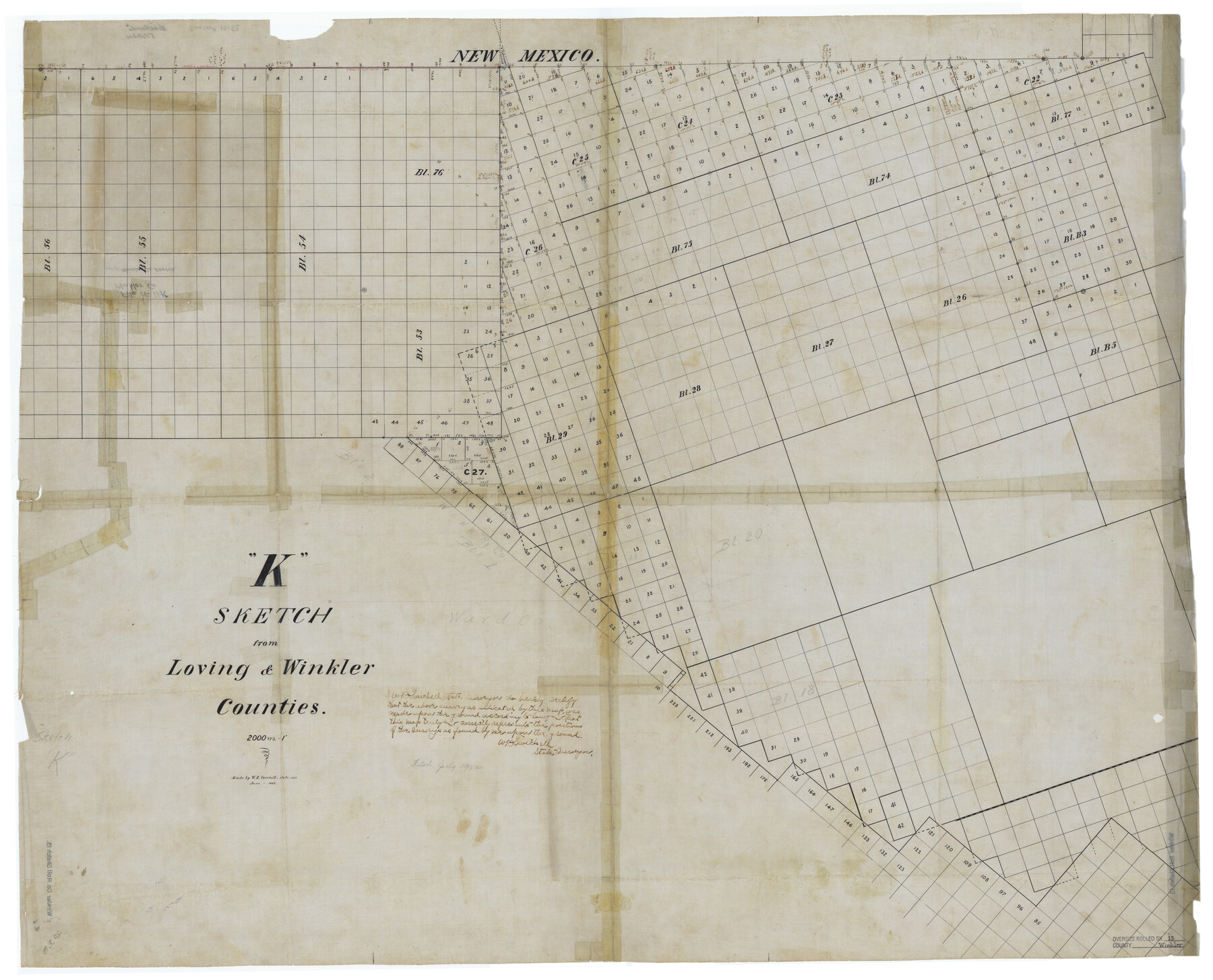 10153, Winkler County Rolled Sketch 13, General Map Collection