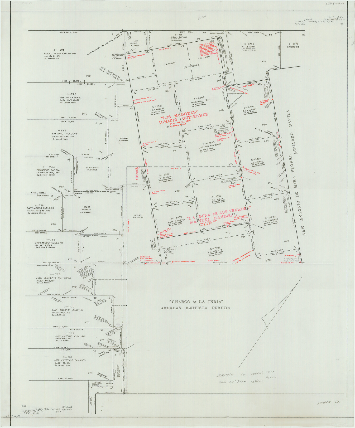 10172, Zapata County Rolled Sketch 25, General Map Collection