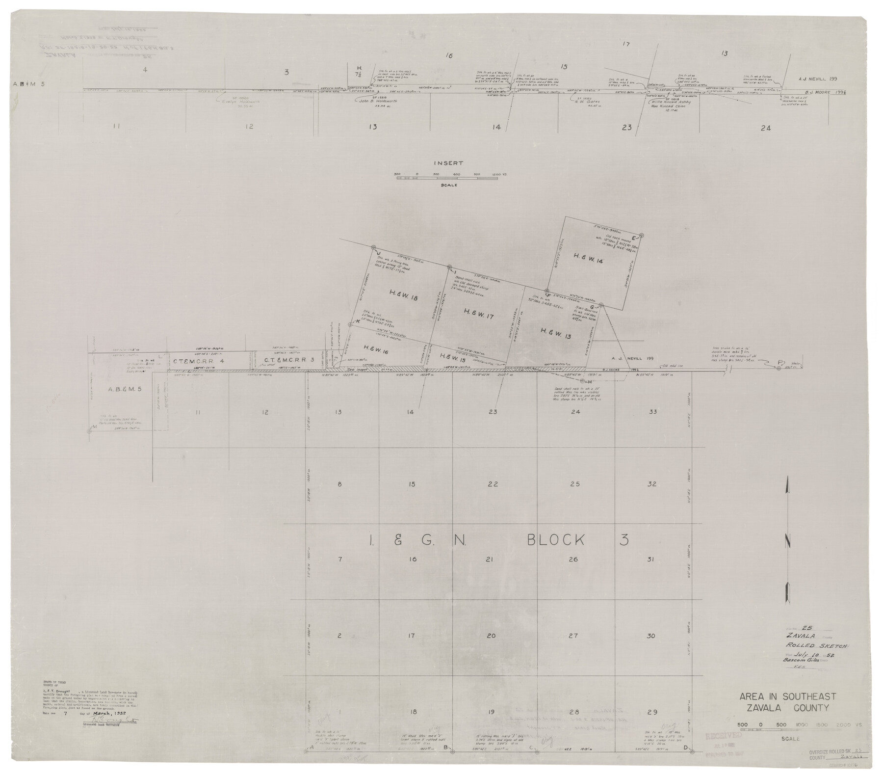 10176, Zavala County Rolled Sketch 25, General Map Collection