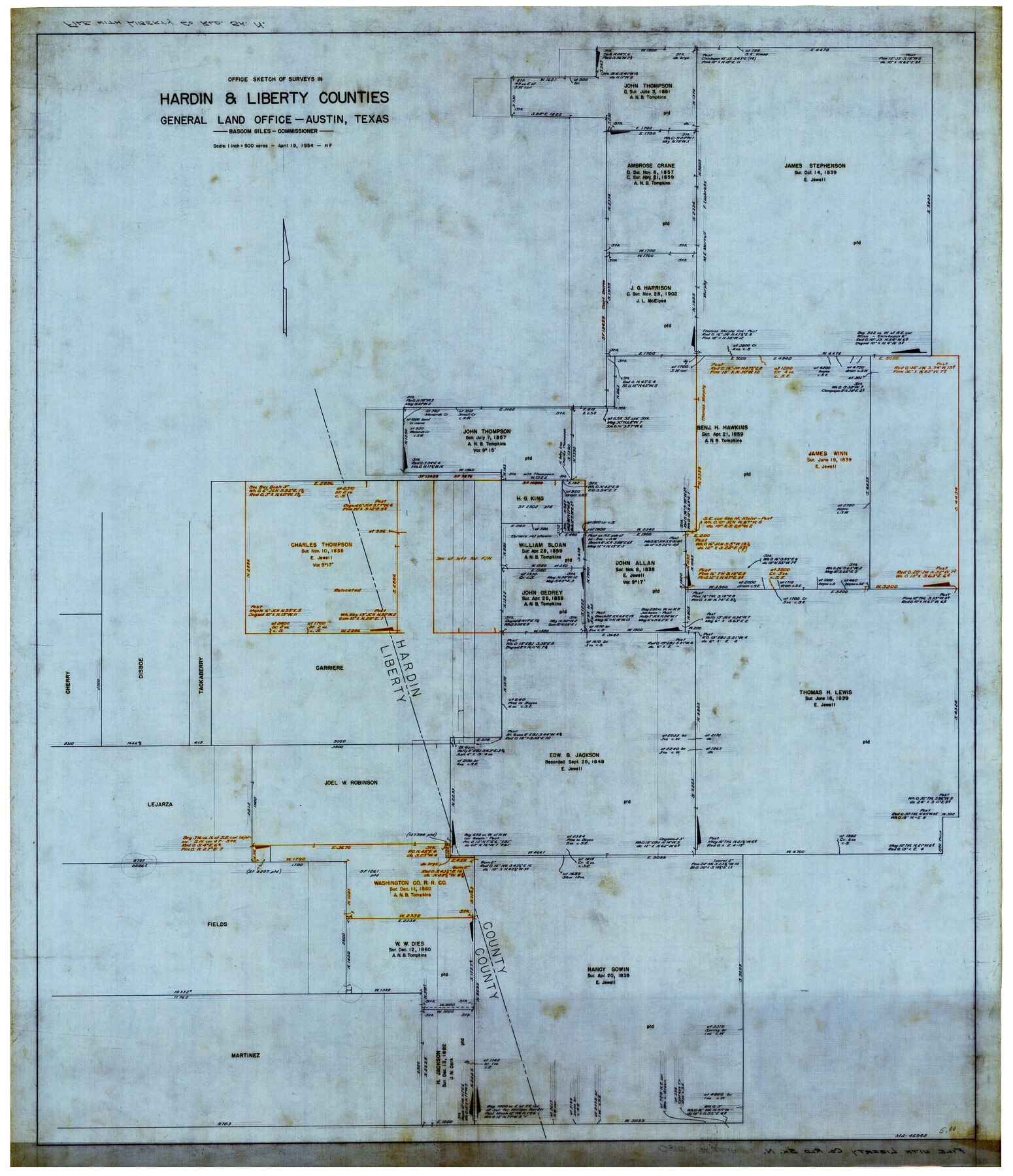 10180, Liberty County Rolled Sketch N, General Map Collection