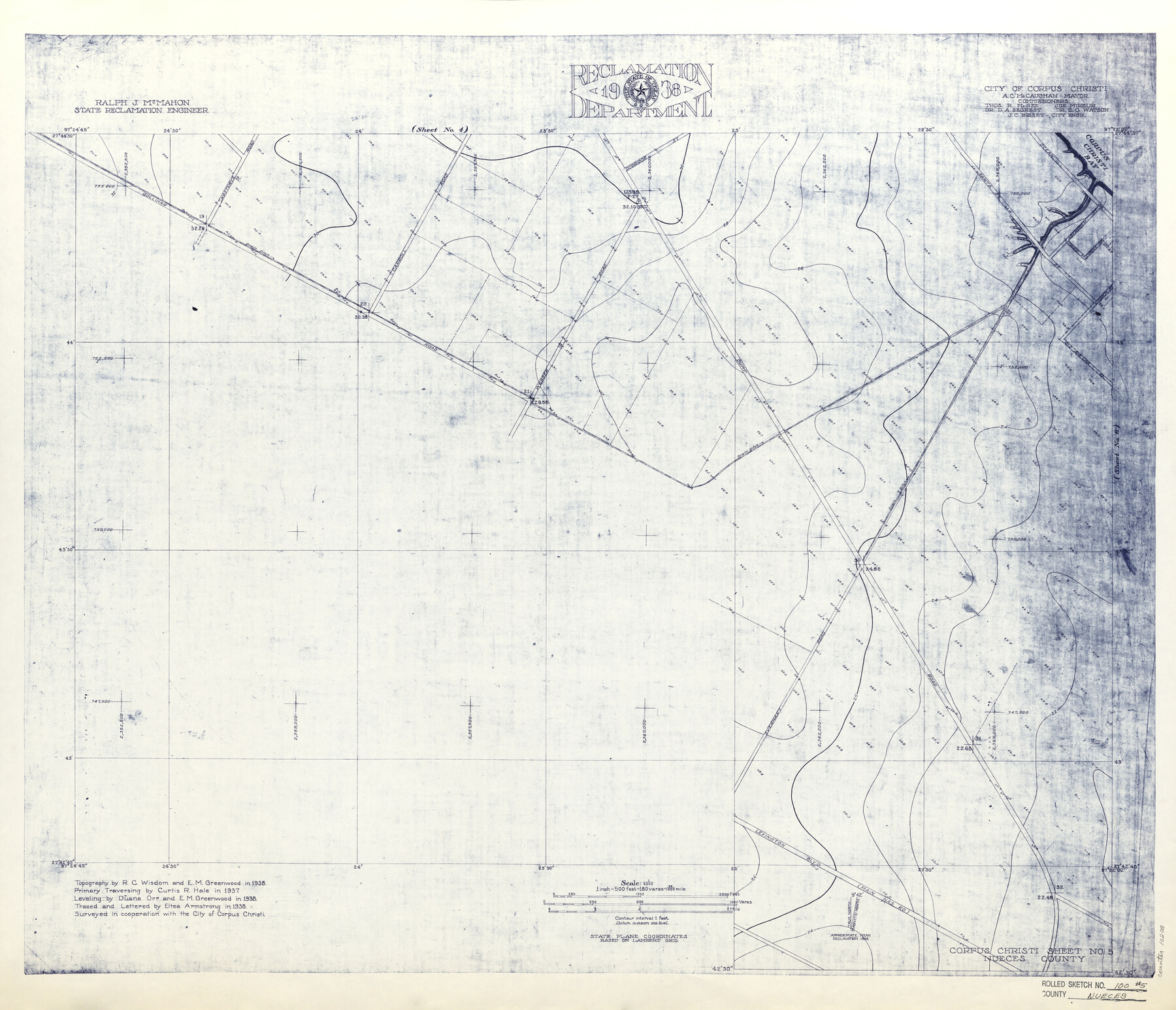 10208, Nueces County Rolled Sketch 100, General Map Collection
