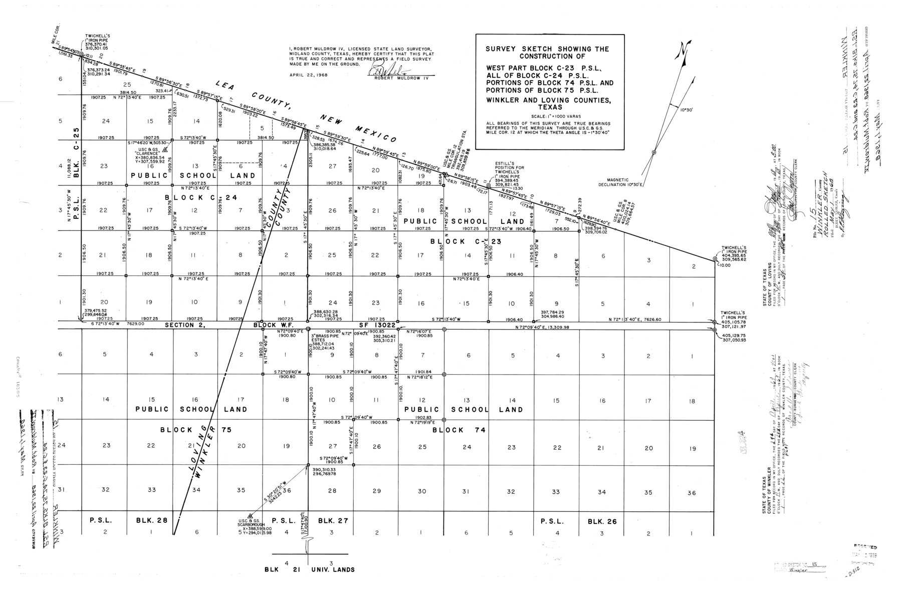 10305, Winkler County Rolled Sketch 15, General Map Collection