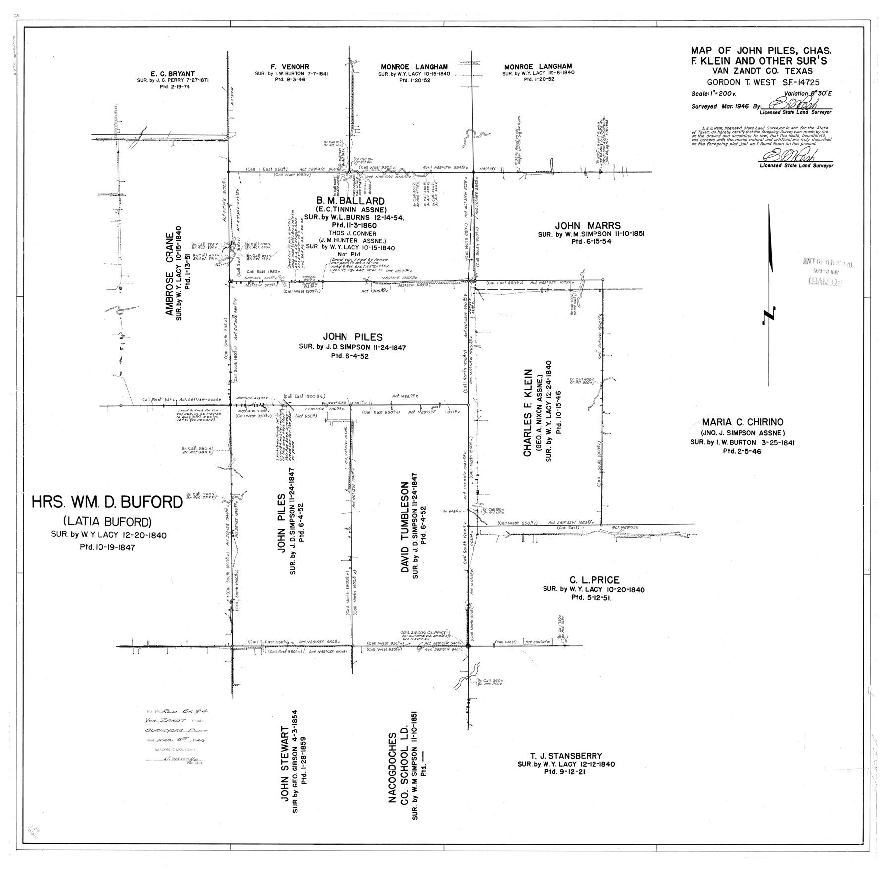 10645, Van Zandt County Rolled Sketch 4, General Map Collection