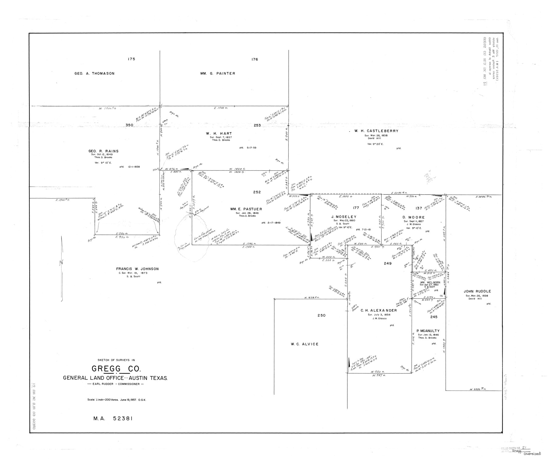 10650, Gregg County Rolled Sketch 21, General Map Collection