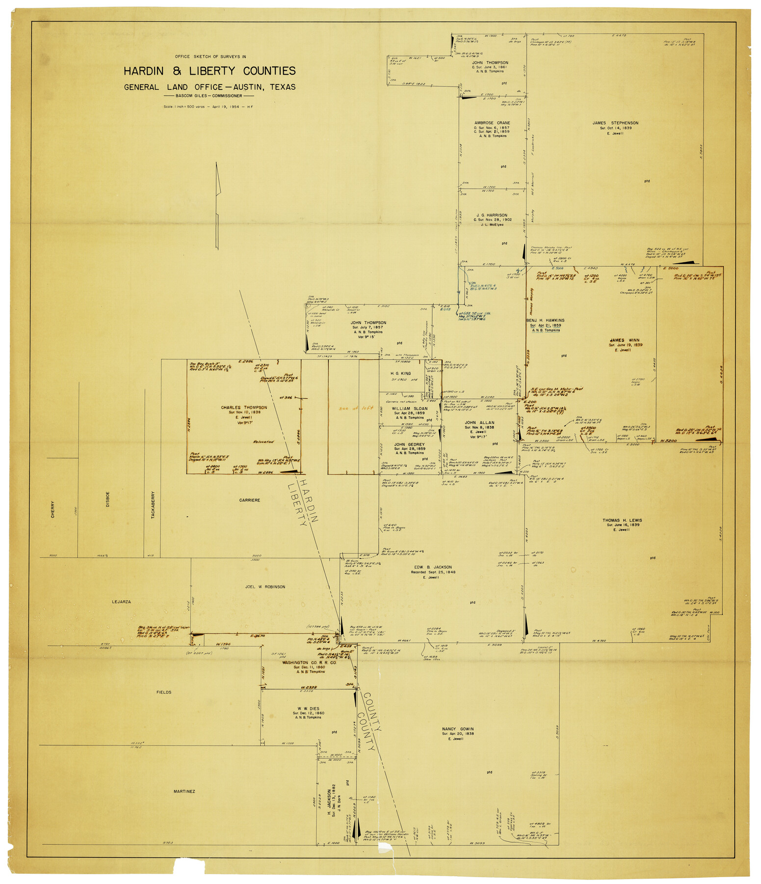 10721, Liberty County Rolled Sketch N, General Map Collection