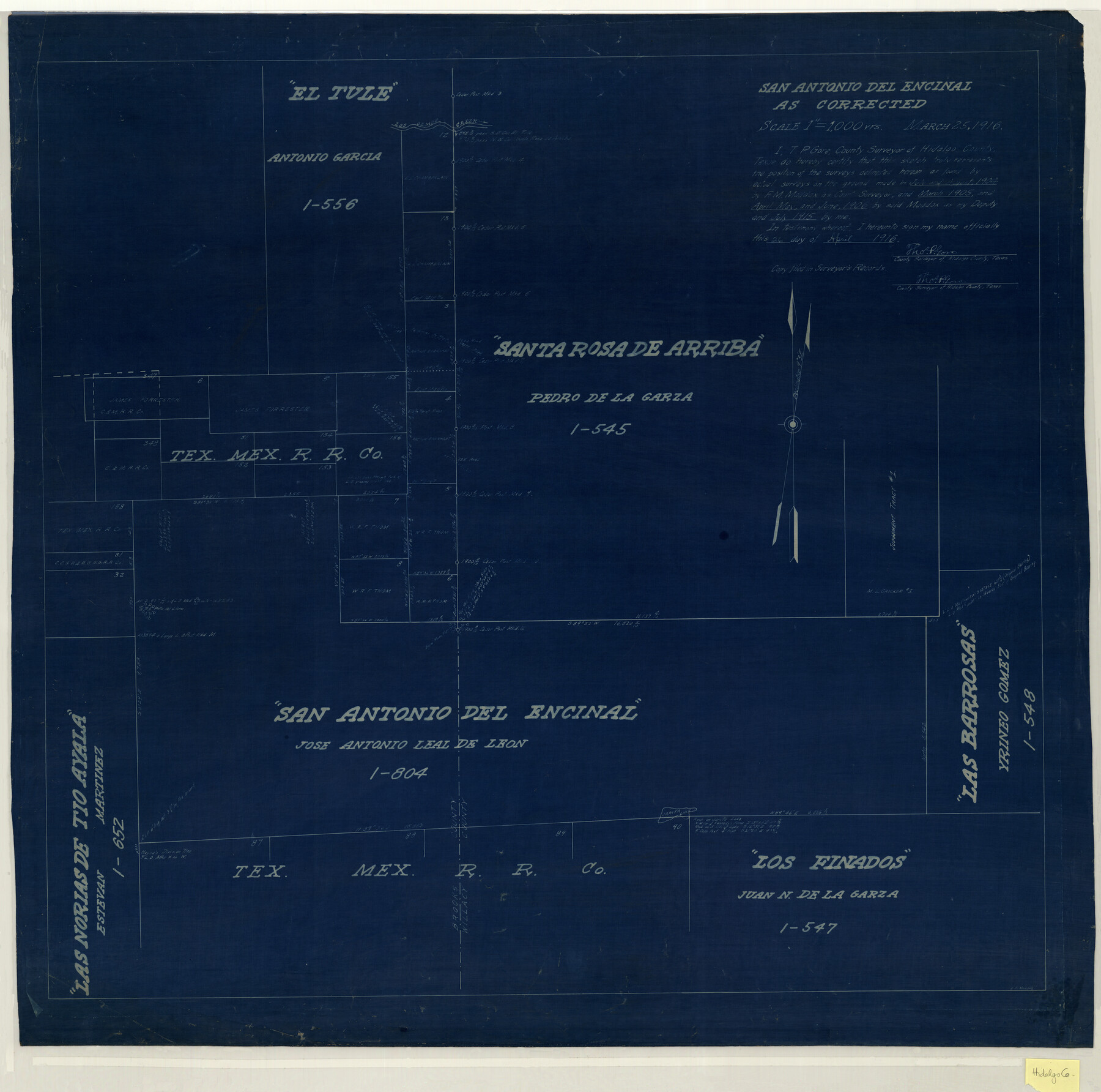 10757, San Antonio del Encinal as Corrected, Maddox Collection