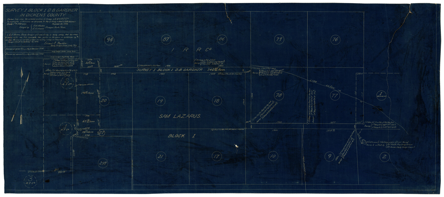 10767, Survey 1, Block 1, D.B. Gardner in Dickens County, Maddox Collection
