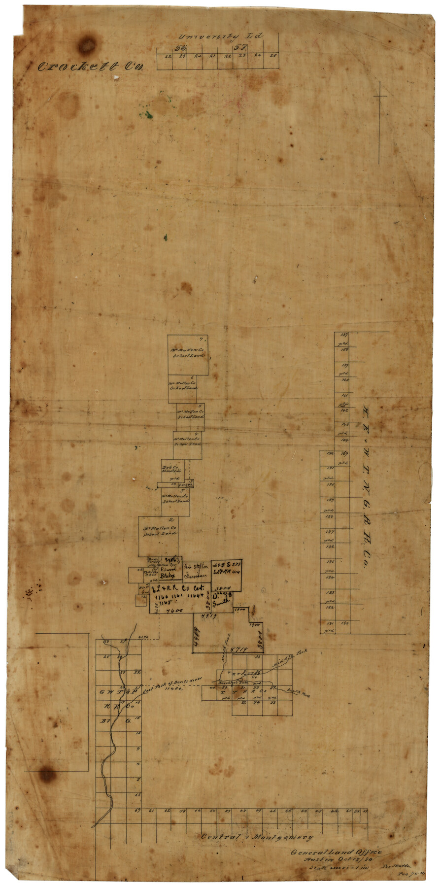 10779, [Sketch showing surveys in Sutton and Val Verde Counties, Texas], Maddox Collection
