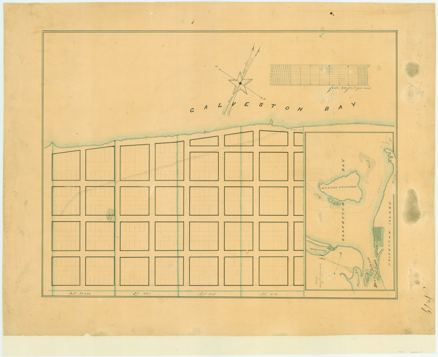 11, [Town lots on Galveston Island], General Map Collection