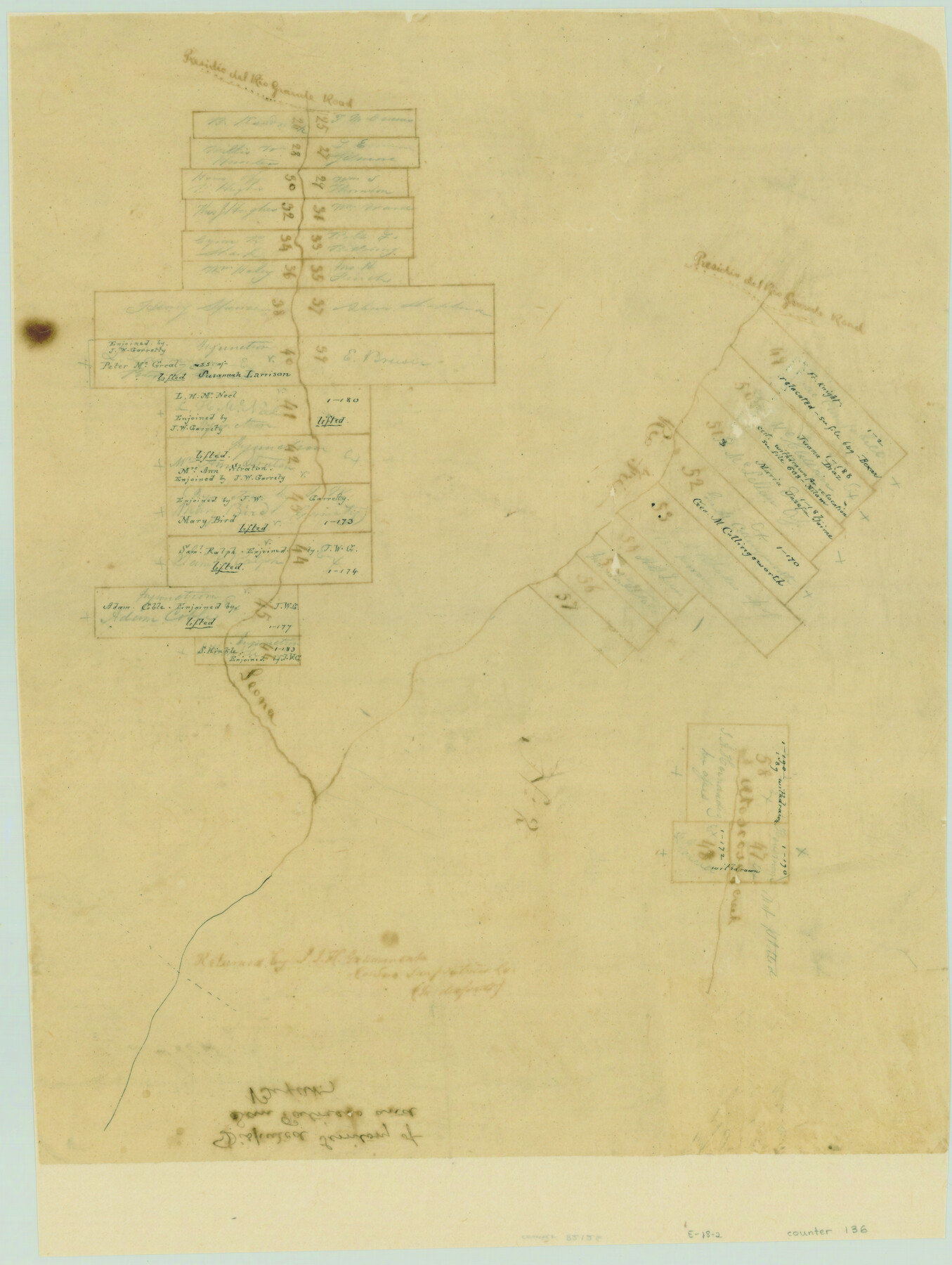 136, [Surveys in the Bexar District along the Frio and Leona Rivers], General Map Collection