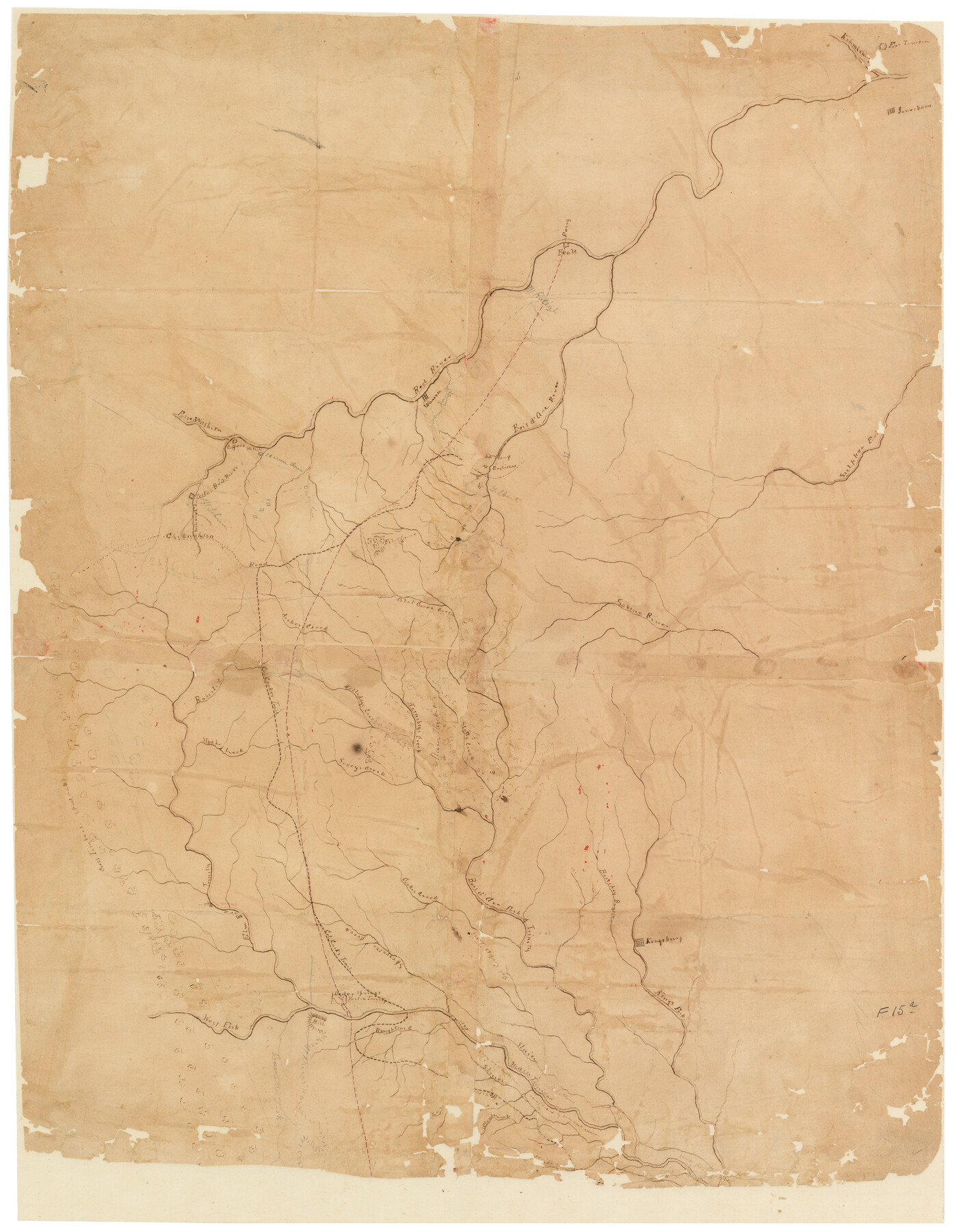 166, [Sketch of Col. Cooke's Military Road expedition from Red River to Austin], General Map Collection