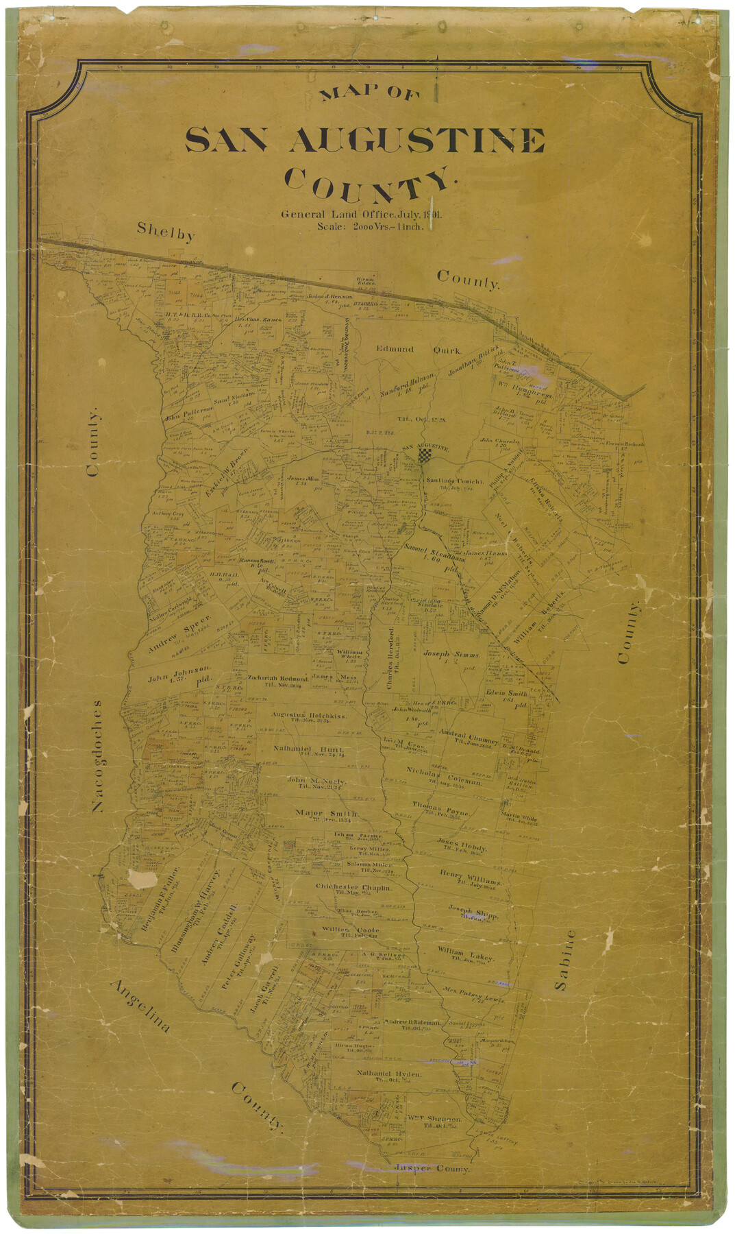 16807, Map of San Augustine County, General Map Collection
