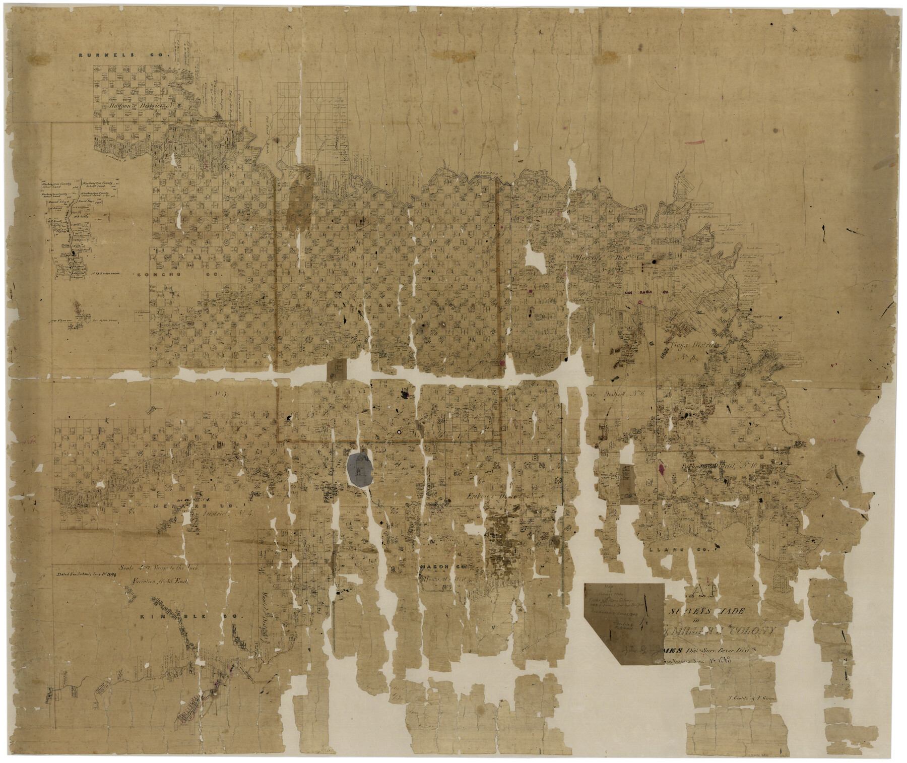 16830, Map of Surveys made in Fisher and Miller's Colony, General Map Collection
