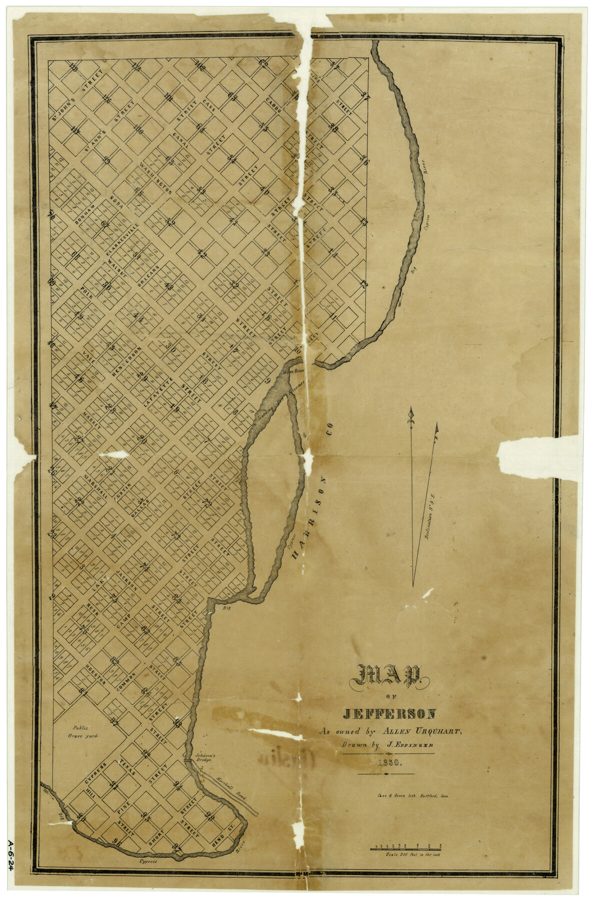 1684, Map of Jefferson as owned by Allen Urquhart, General Map Collection