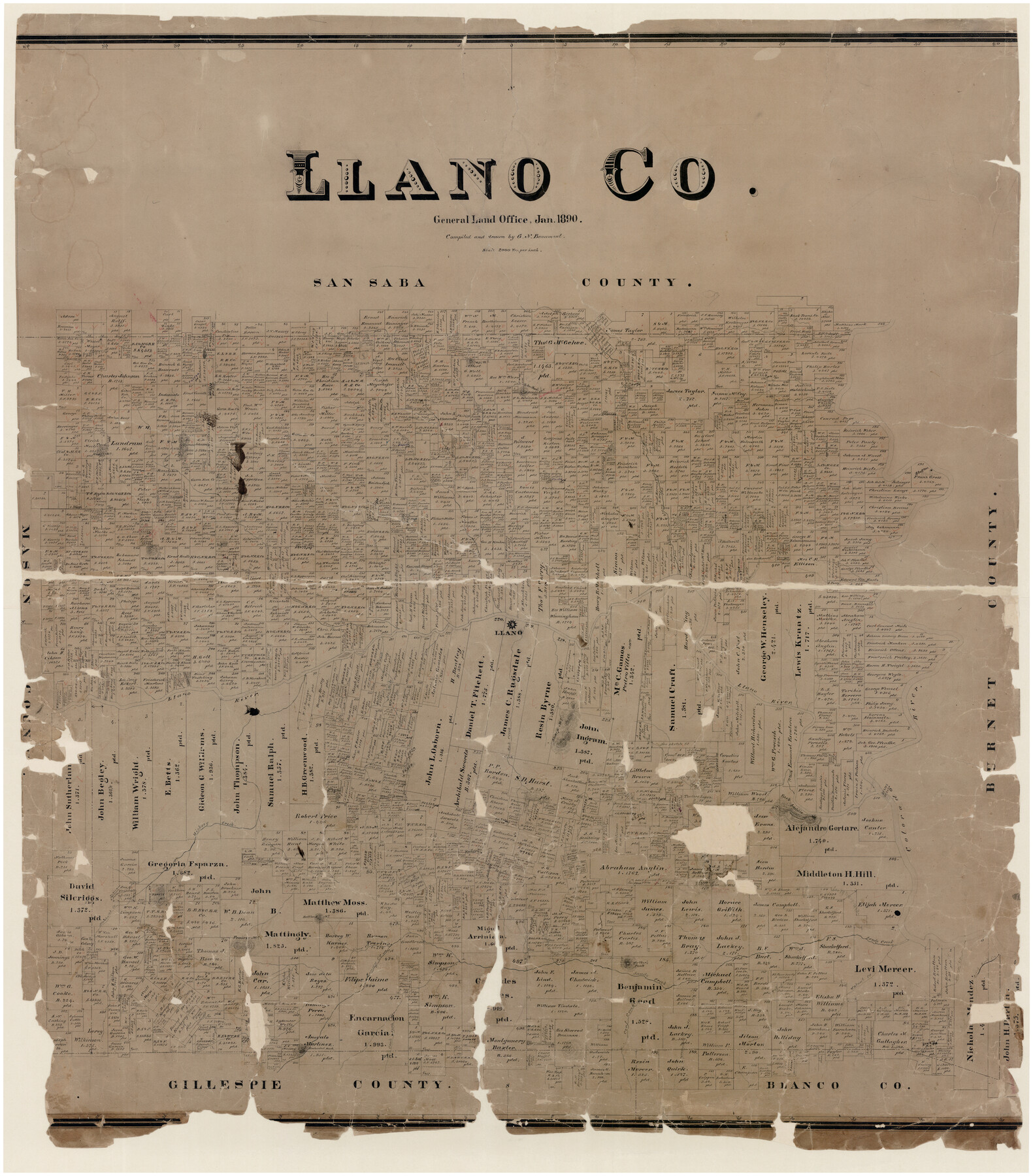 16883, Llano Co., General Map Collection
