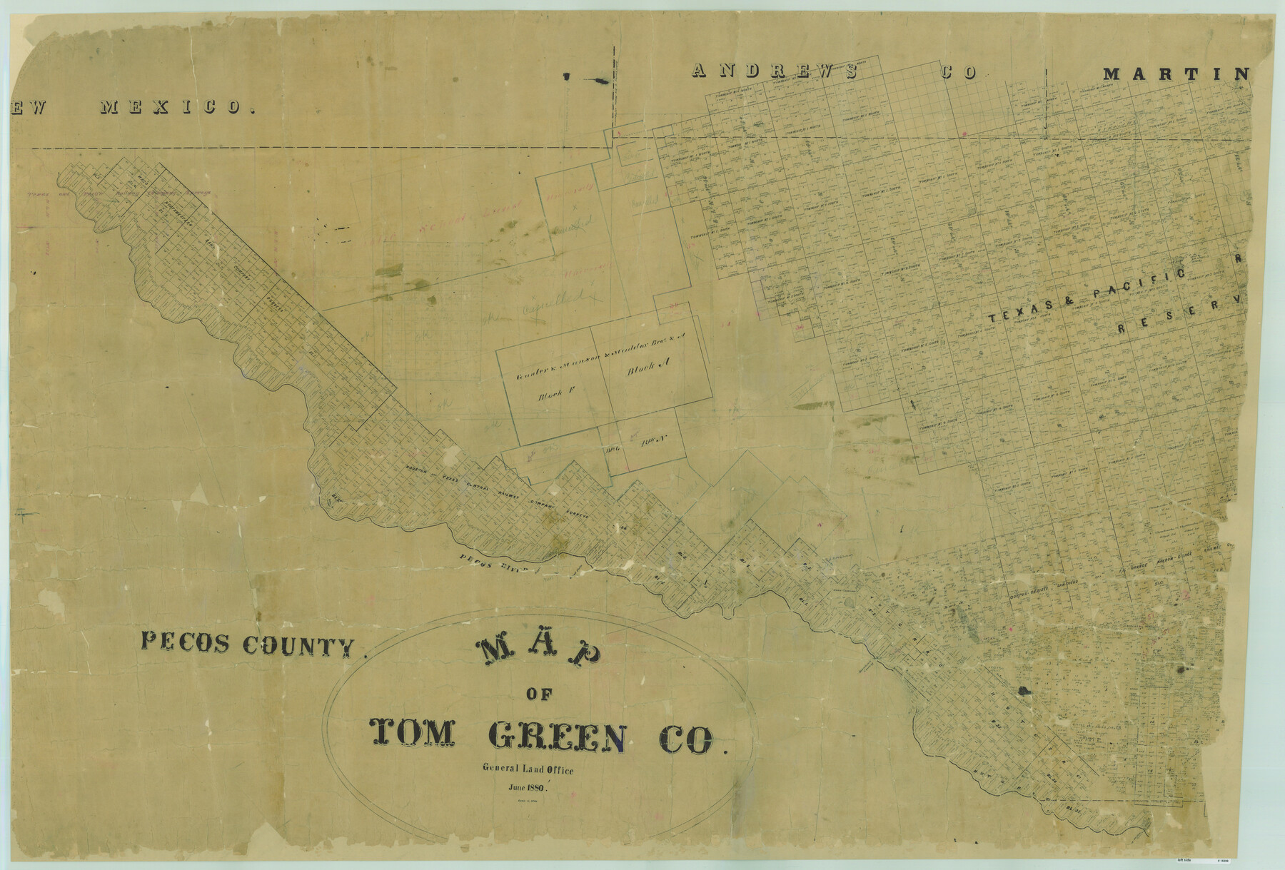 16899, Map of Tom Green Co., General Map Collection