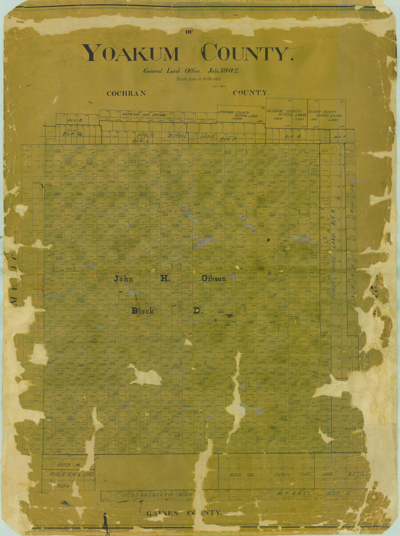 16934, Map of Yoakum County, General Map Collection