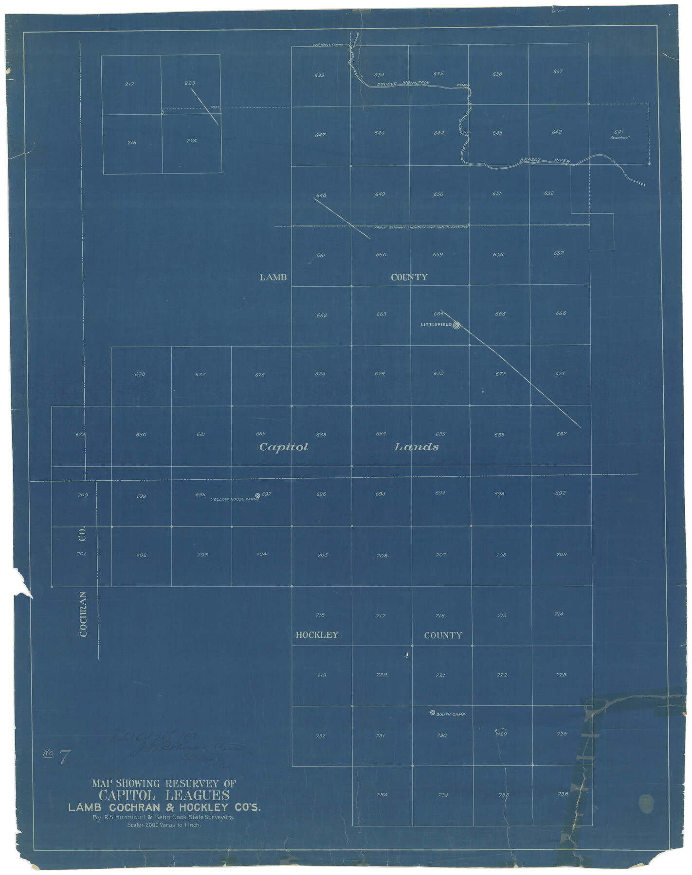 1759, Map Showing Resurvey of Capitol Leagues, Lamb, Cochran & Hockley Co's., General Map Collection
