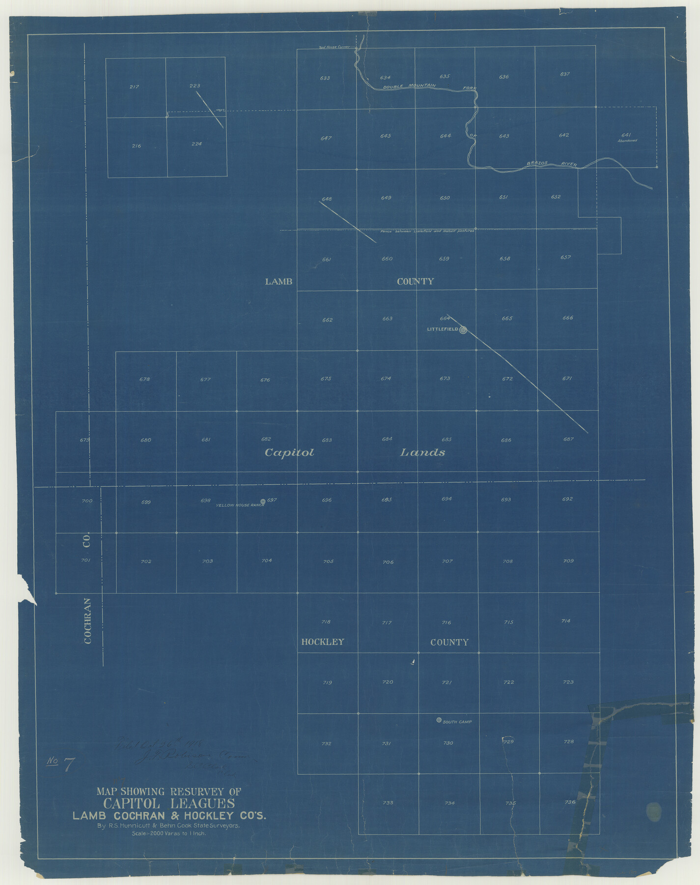 1759, Map Showing Resurvey of Capitol Leagues, Lamb, Cochran & Hockley Co's., General Map Collection