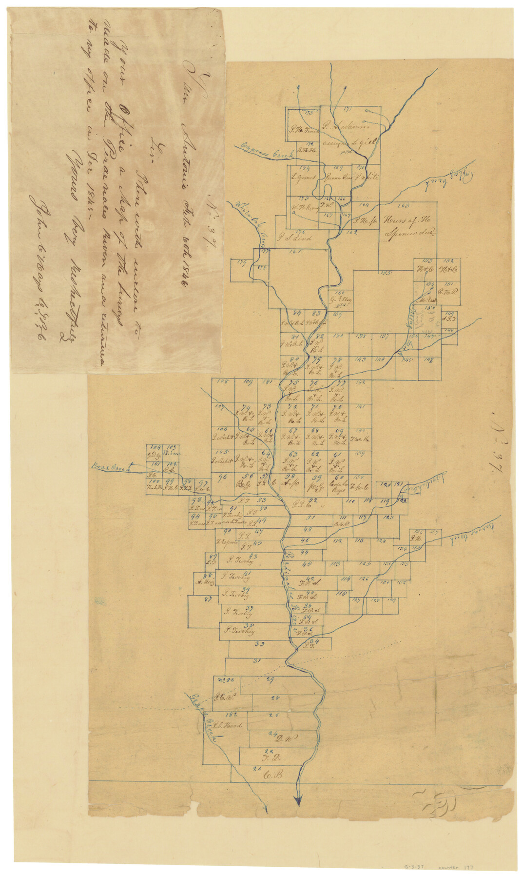 177, [Surveys in the Bexar District along the Pedernales River], General Map Collection