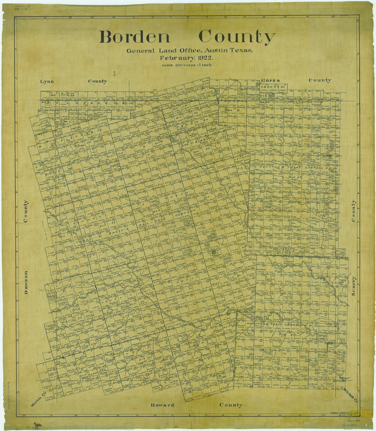 1782, Borden County, General Map Collection